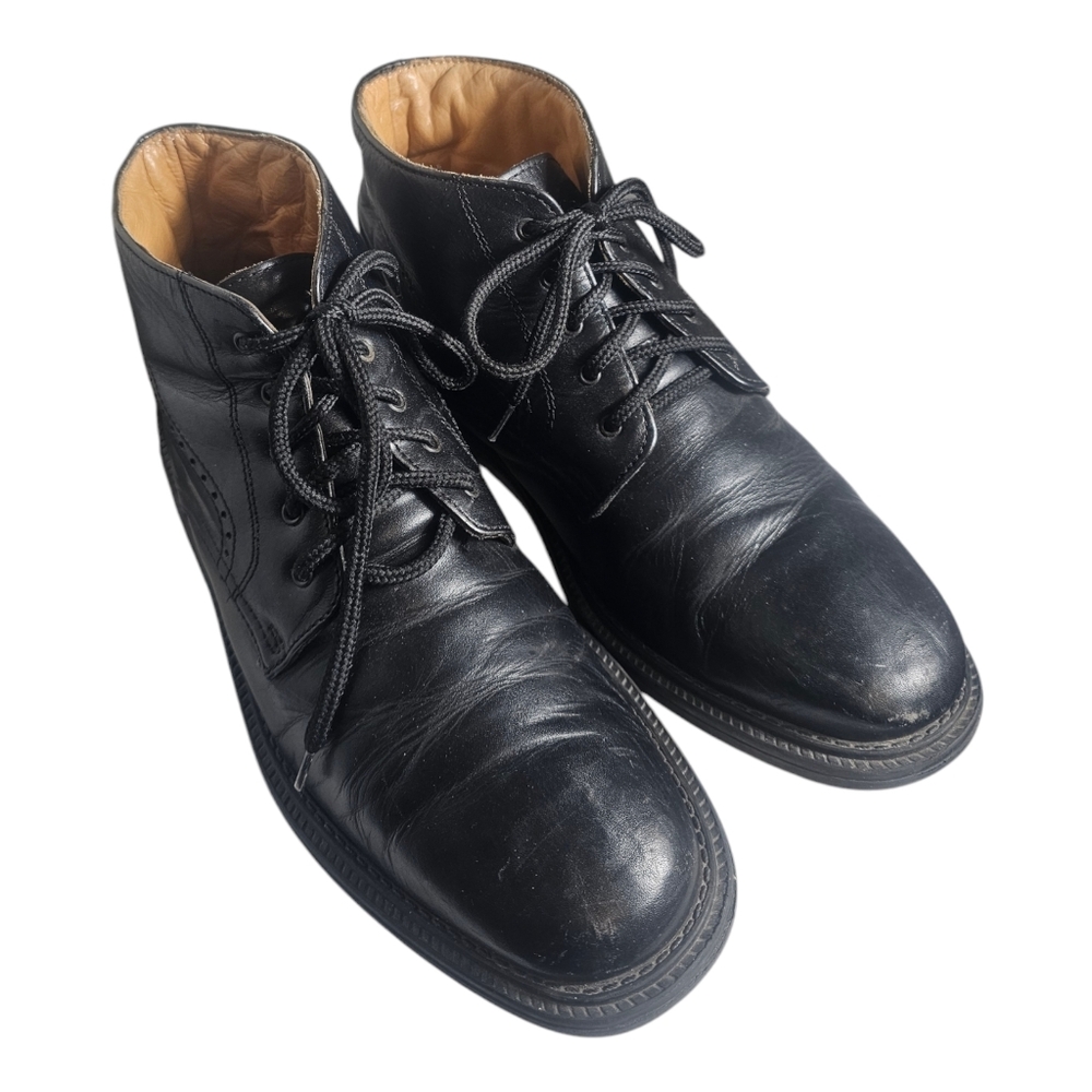 Venturini Boots Sz 10 Black Chukka Leather Men